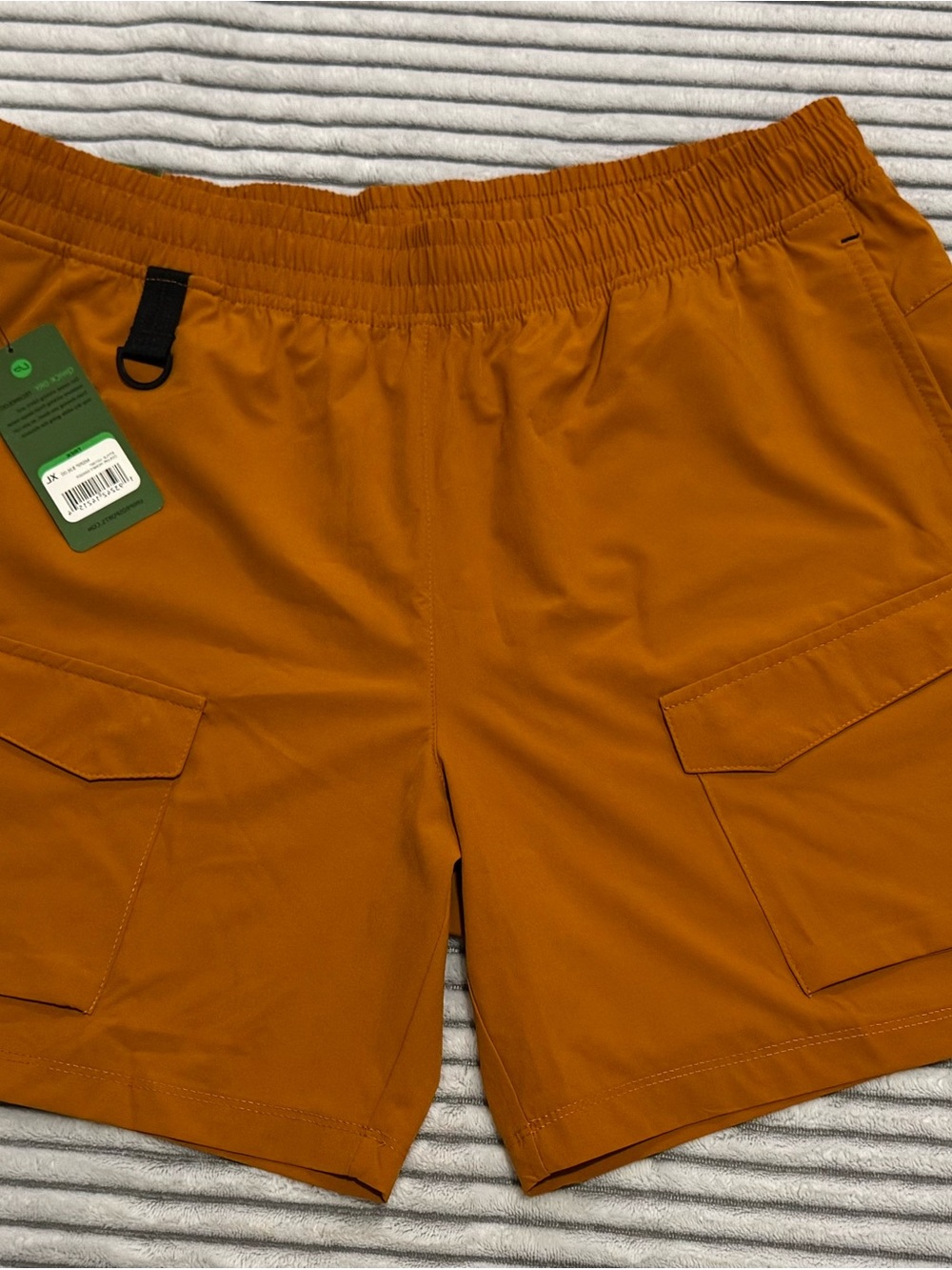 INPRO Men's Orange Cargo  Shorts Elastic Waist Summer Casual